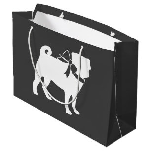 Sacola Para Presentes Grande Pug Chá de fraldas Cão Puppy Sexo Neutro