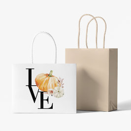 Sacola Para Presentes Grande Pumpkin Laranja Moderno Com Amor