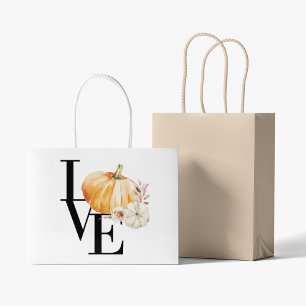 Sacola Para Presentes Grande Pumpkin Laranja Moderno Com Amor