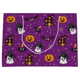 Sacola Para Presentes Grande Púrpura de Dia das Bruxas