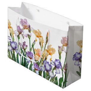 Sacola Para Presentes Grande Púrpura e Pêssego Coloridos Iris