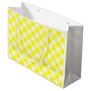 Sacola Para Presentes Grande Quadrados de Mod Amarelo