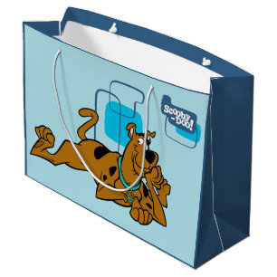 Sacola Para Presentes Grande Quadrados retros Scooby-Doo que encontra-se para