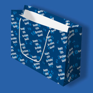 Sacola Para Presentes Grande Qualquer idade e nome personalizado feliz aniversá