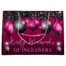 Quinceanera do Enfeites de natal Rosa Quente e Neg