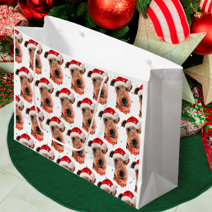 Sacola Para Presentes Grande Raça de Cão Airedale Terrier Natal