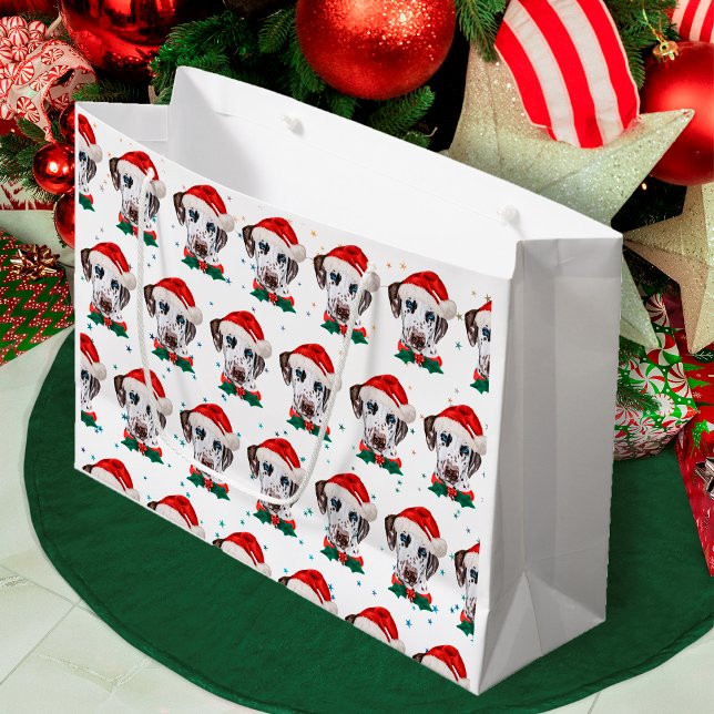 Sacola Para Presentes Grande Raça de Cão Dalmata Natal (Criador carregado)