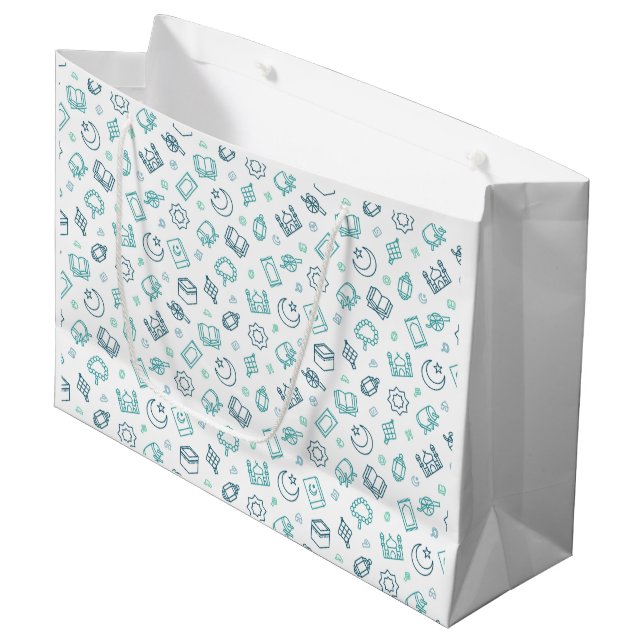Sacola Para Presentes Grande Ramadan Doodles Gift Bag (Frente inclinada)