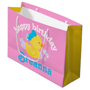 Sacola Para Presentes Grande Rapariga Borracha Ducky Personalizada Aniversário