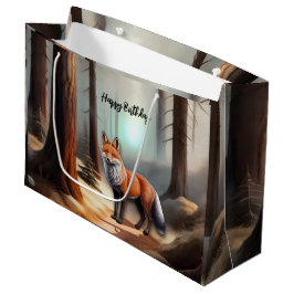 Sacola Para Presentes Grande Raposa Vermelha Rústica