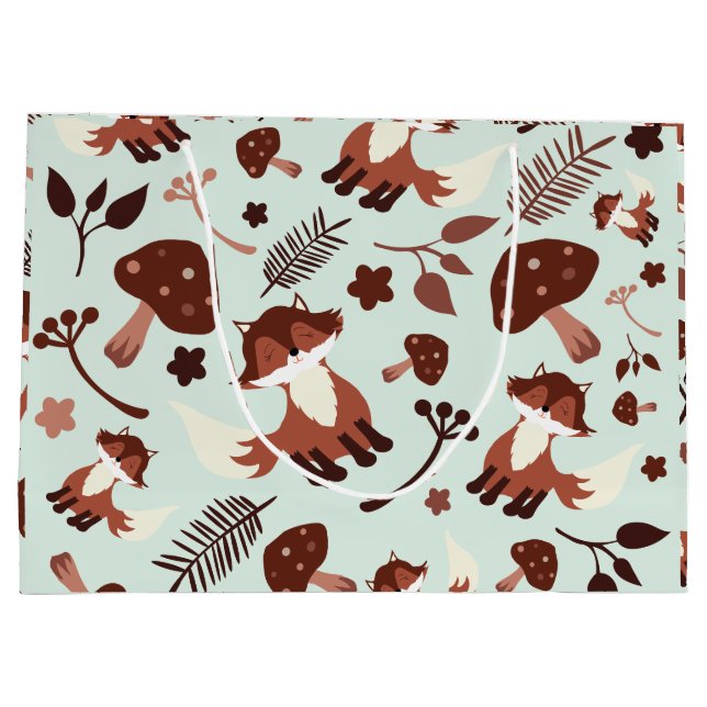 Sacola Para Presentes Grande Raposa Whimsical (Verso)