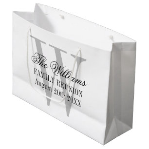 Sacola Para Presentes Grande Reagrupamento familiar monograma personalizado ele