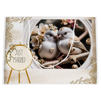 Sacola Para Presentes Grande Recem casados Gift Bag