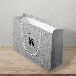 Sacola Para Presentes Grande Reciclado de logotipo personalizado grande Cinza F
