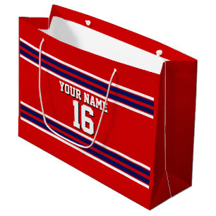 Sacola Para Presentes Grande Red com Marinho White Stripes Team Jersey