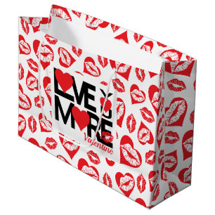 Sacola Para Presentes Grande Red e White te amam mais