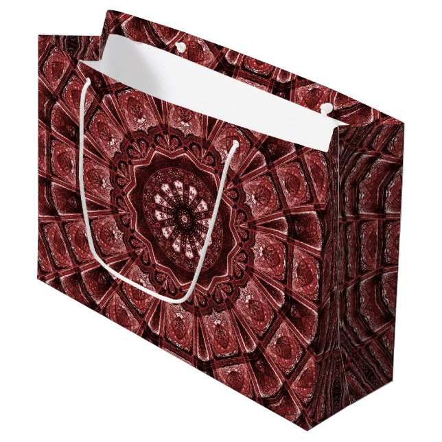 Sacola Para Presentes Grande Red Floral Holiday Bag (Frente inclinada)