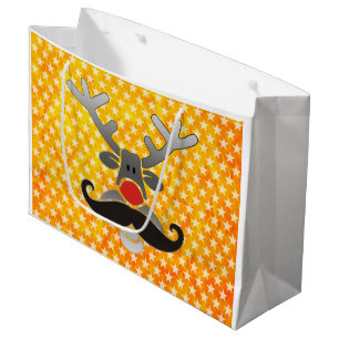 Sacola Para Presentes Grande Red Nosed com bigode + sua ideia