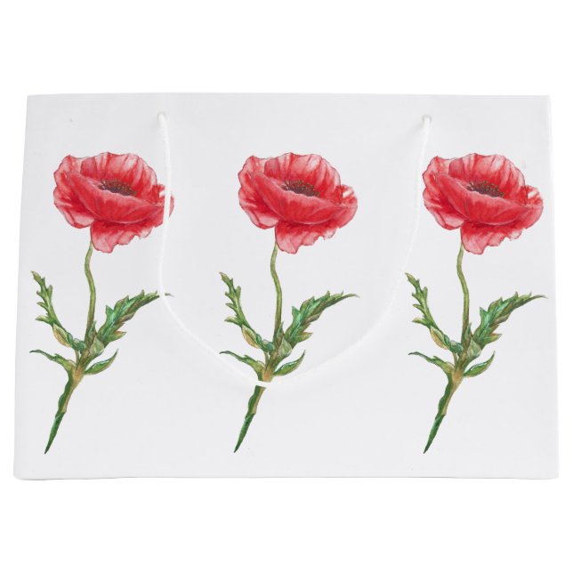 Sacola Para Presentes Grande Red Poppy Gift Bag (Frente)