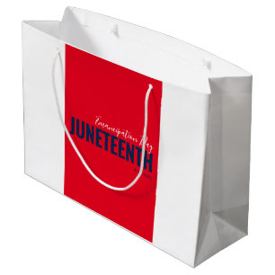 Sacola Para Presentes Grande Red White Blue Emancipation Day Junho 19 DE JUNHO