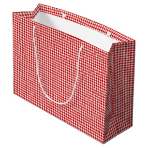 Sacola Para Presentes Grande Red-White Gingham-GIFT BAG L