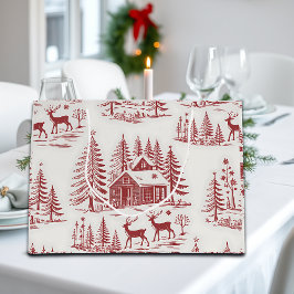 Sacola Para Presentes Grande Reindeer de Ilustração Vintage e Casas de inverno