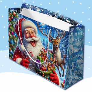 Sacola Para Presentes Grande Reindeer de papais noeis Compartilhar uma Piada Ad