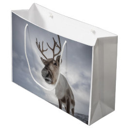 Sacola Para Presentes Grande Reindeer Nature Photo