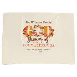 Sacola Para Presentes Grande Religious Thanksgiving Faith Bible Quote