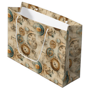 Sacola Para Presentes Grande Relógio Russo Steampunk Grunge (7)