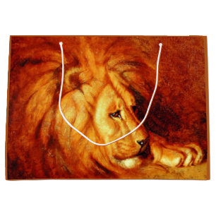 Sacola Para Presentes Grande Resting Lion (por Abbott Handerson Thayer)