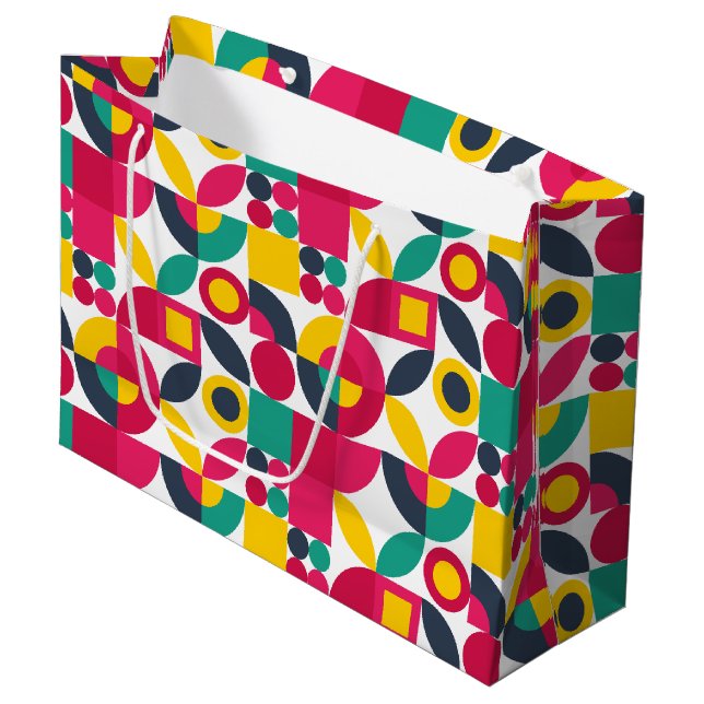 Sacola Para Presentes Grande Retro Bauhaus (Frente inclinada)