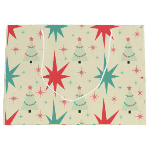 Sacola Para Presentes Grande Retro Natal dos anos 50