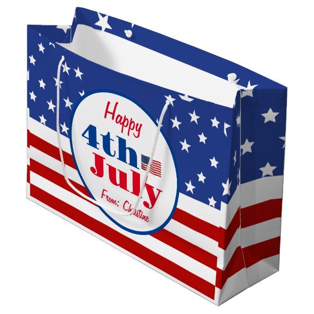 Sacola Para Presentes Grande Reunião da família de CHURRASCO de Verão Personali (Frente inclinada)