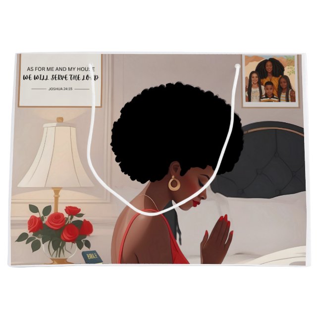 Sacola Para Presentes Grande Rezando para a Mãe Grande Saco do Presente (Frente)