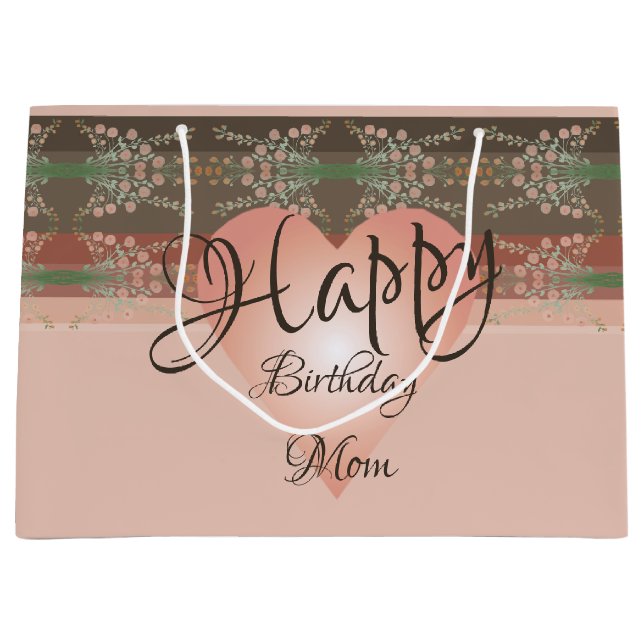 Sacola Para Presentes Grande Rico Designer - Folha de Presente de Papel Floral (Frente)