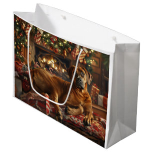 Sacola Para Presentes Grande Ridgeback Cão Natal Festivo