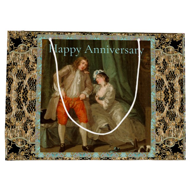 Sacola Para Presentes Grande Romântico Velho Mundo Elegante Todas as Ocasiões (Verso)