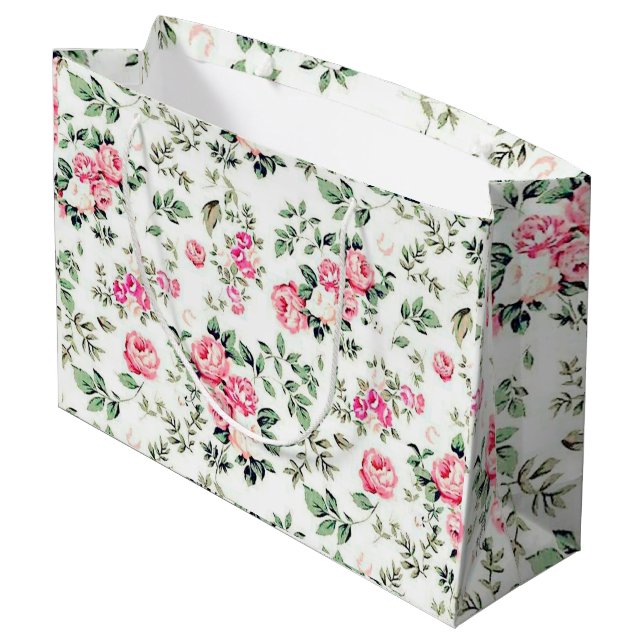 Sacola Para Presentes Grande Rosa (Verso inclinado)