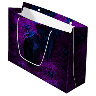 Sacola Para Presentes Grande Rosa azul preto assustador, aranhas pretas, roxo,