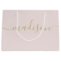 Rosa Bege Script Feminino Chic Feminil Dourado Per