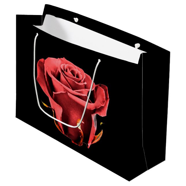 Sacola Para Presentes Grande Rosa do amor Gift Bag (Frente inclinada)