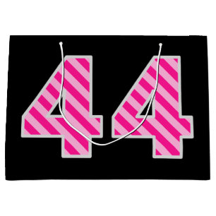 Sacola Para Presentes Grande Rosa do divertimento listrado "44"; 44o