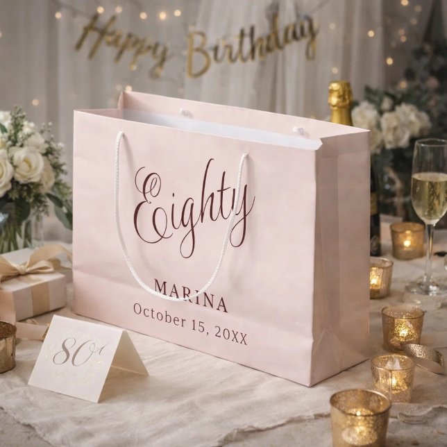 Sacola Para Presentes Grande Rosa dourado script 80 (Criador carregado)