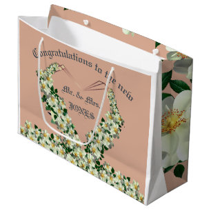 Sacola Para Presentes Grande Rosa Empoeirada - Saco de Presente de Casamento