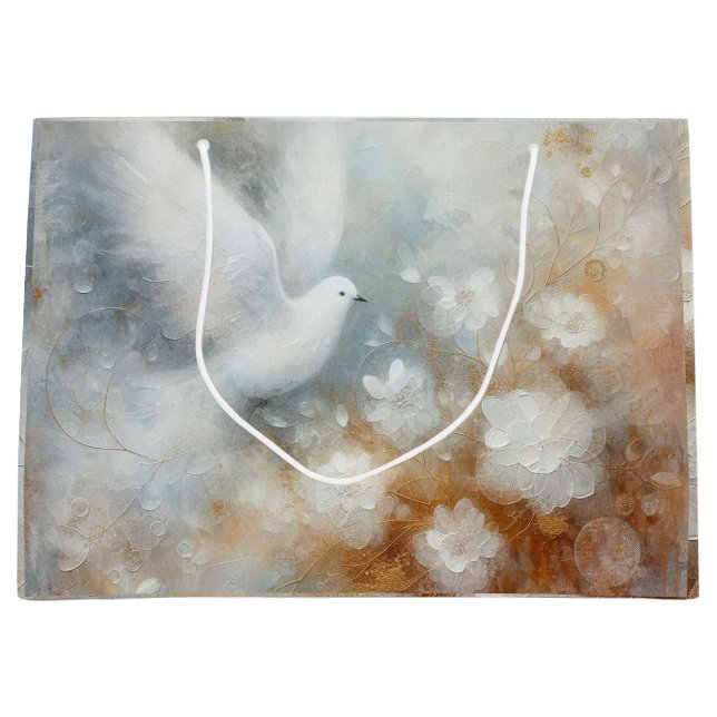 Sacola Para Presentes Grande Rosa Floral Pompadour (Frente)