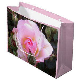 Sacola Para Presentes Grande Rosa Inglesa Rosa Perfeita Grande Tamanho