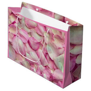 Sacola Para Presentes Grande Rosa Romântica
