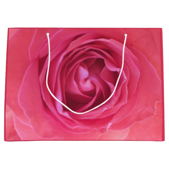 Sacola Para Presentes Grande Rosa Rosa Bonita (Frente)