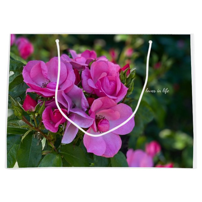 Sacola Para Presentes Grande Rosa Rosa Rosa lavanda (Frente)